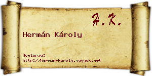 Hermán Károly névjegykártya